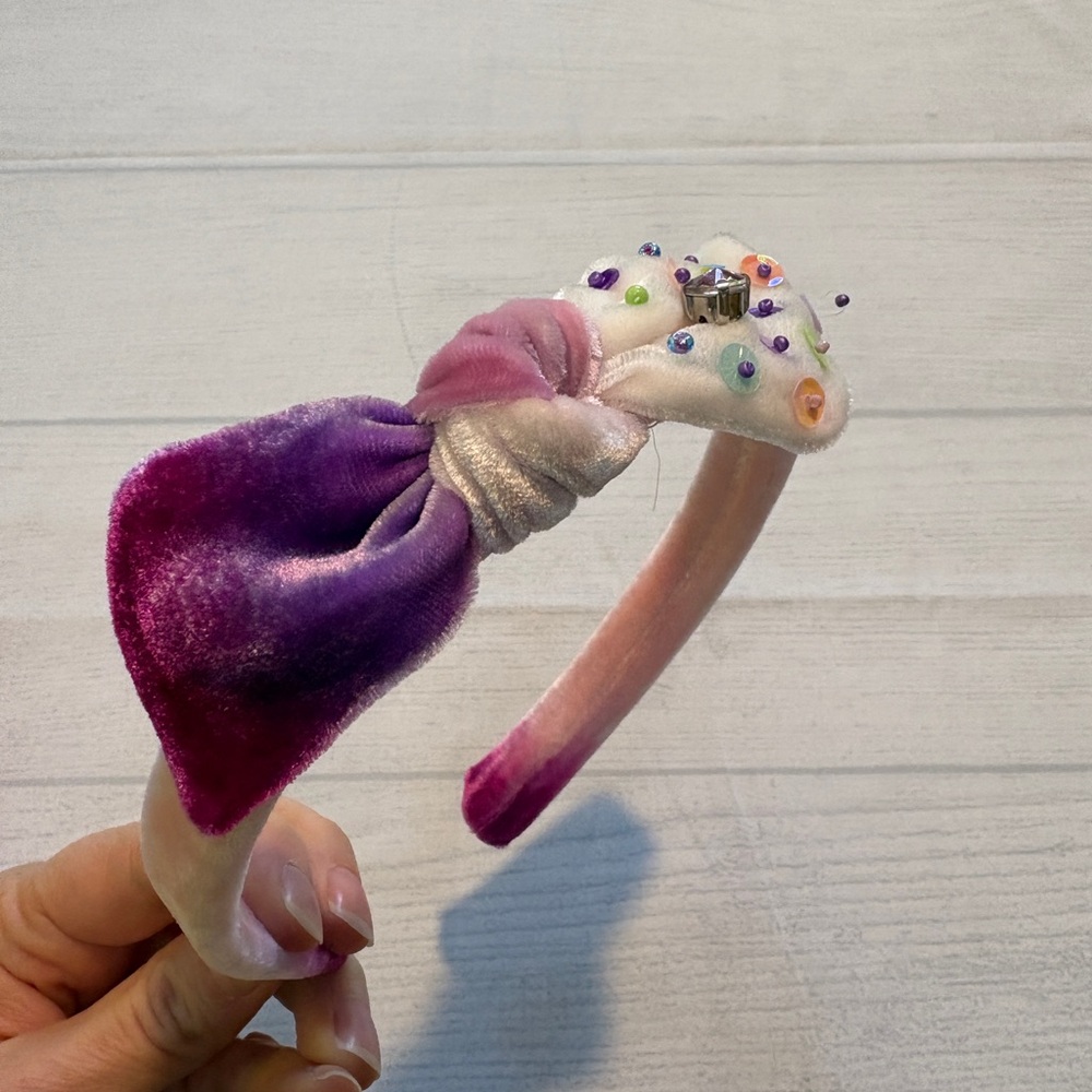 Vibrant Velvet Kids Headband with Jewel Accents